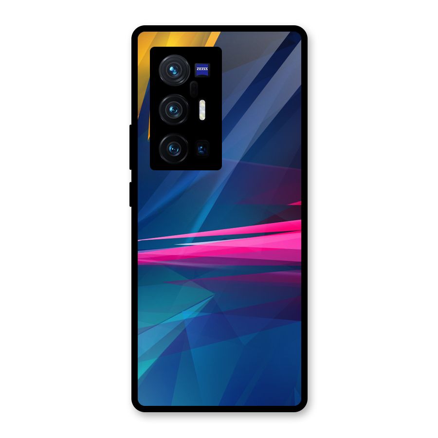 Blue Red Abstract Glass Back Case for Vivo X70 Pro Plus