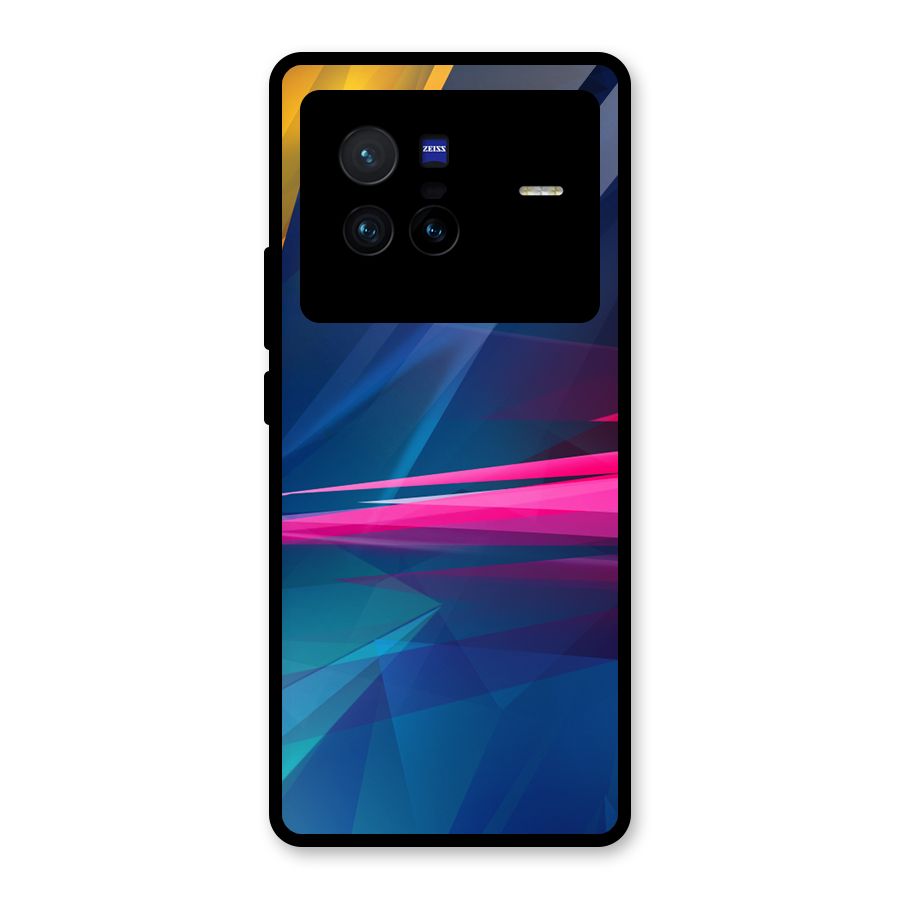 Blue Red Abstract Glass Back Case for Vivo X80