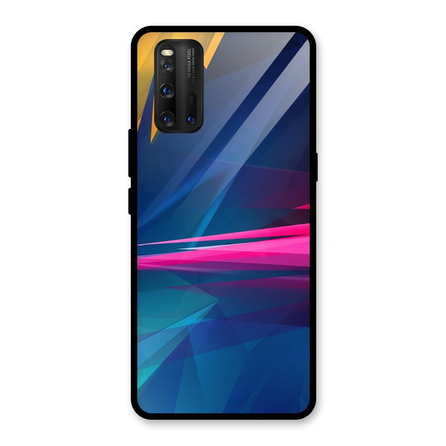 Blue Red Abstract Glass Back Case for Vivo iQOO 3