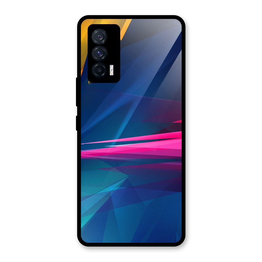 Blue Red Abstract Glass Back Case for Vivo iQOO 7 5G