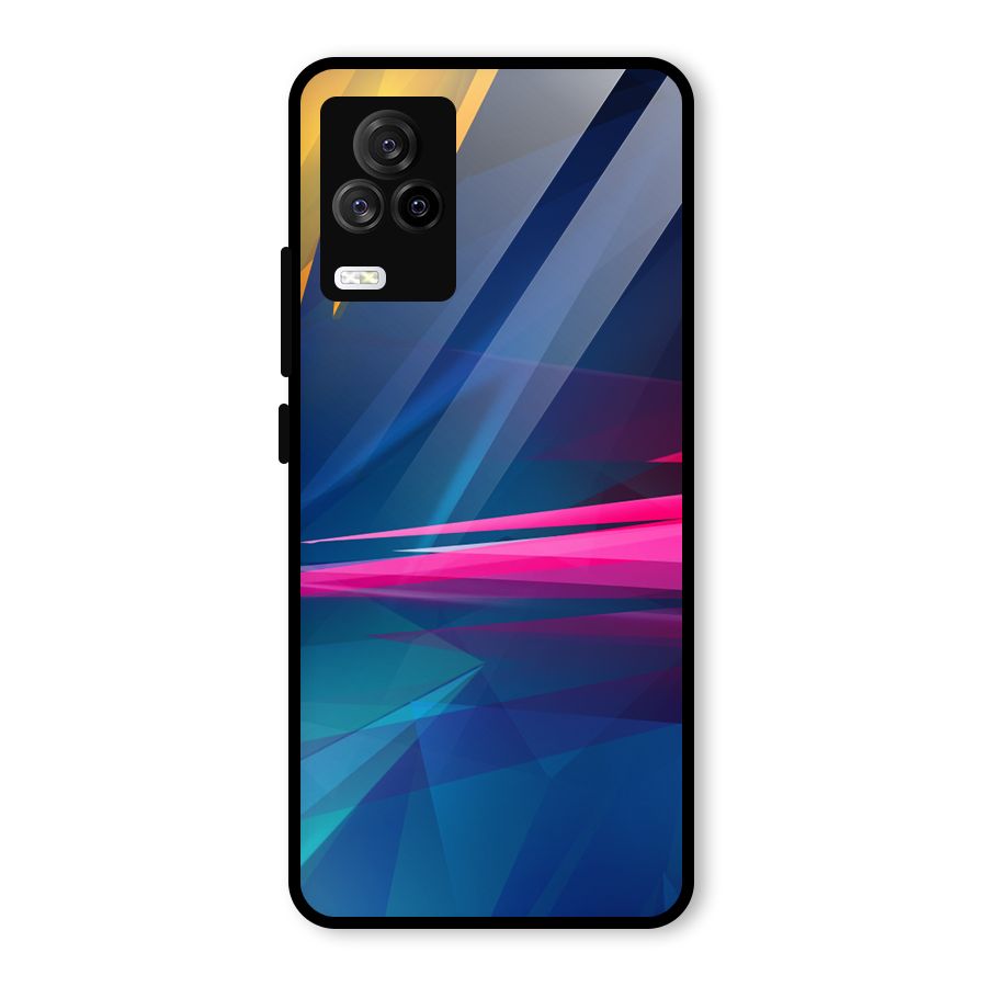 Blue Red Abstract Glass Back Case for Vivo iQOO 7 Legend 5G
