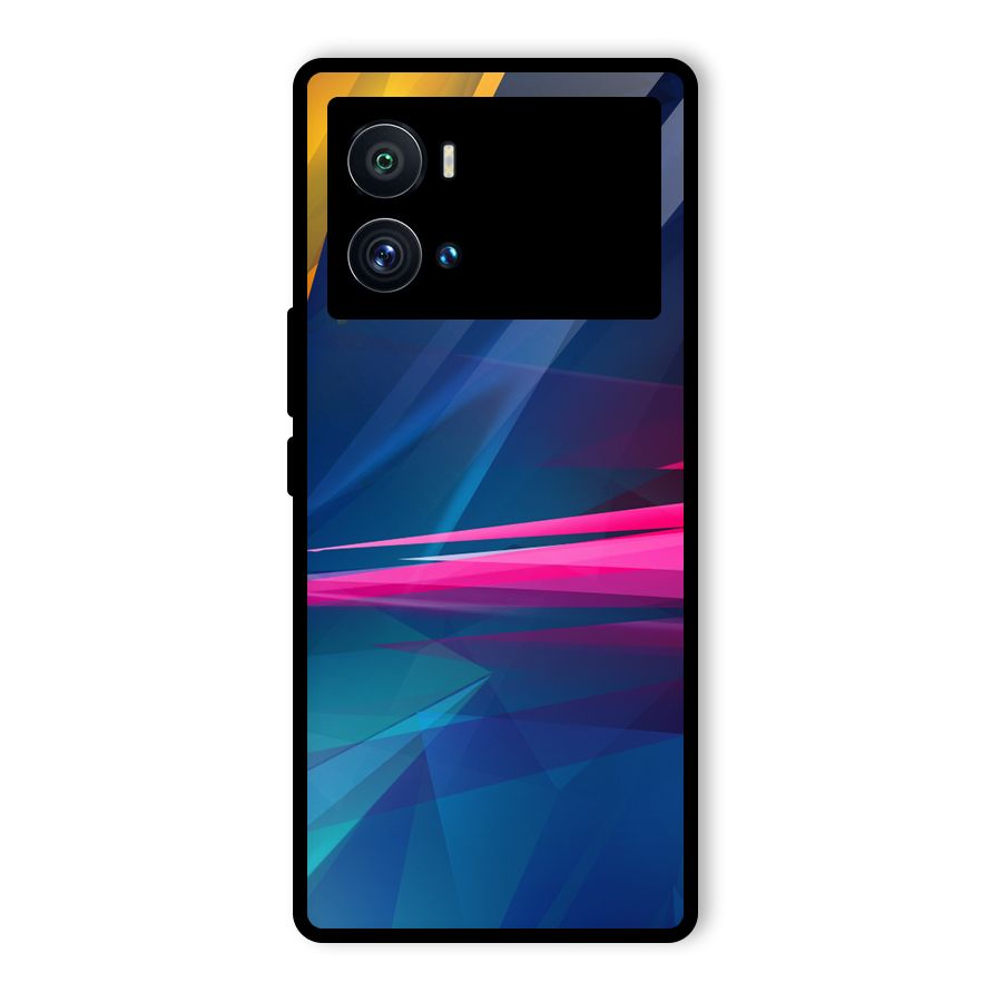 Blue Red Abstract Glass Back Case for Vivo iQOO 9 Pro
