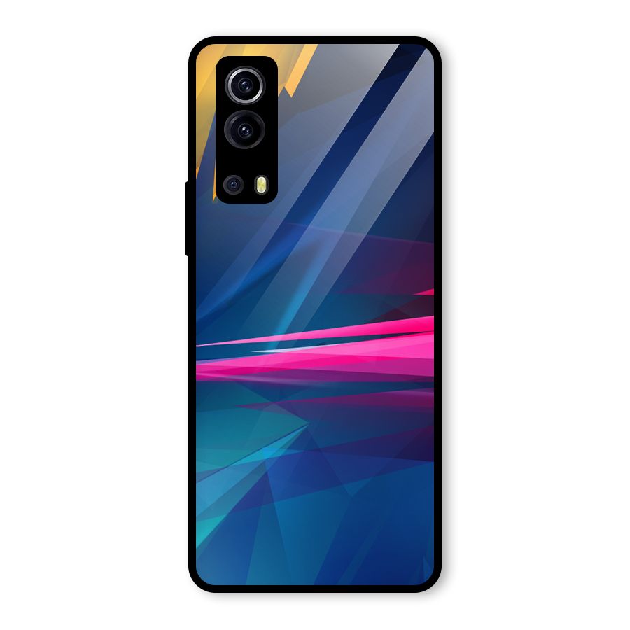 Blue Red Abstract Glass Back Case for Vivo iQOO Z3