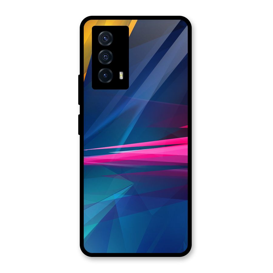 Blue Red Abstract Glass Back Case for Vivo iQOO Z5