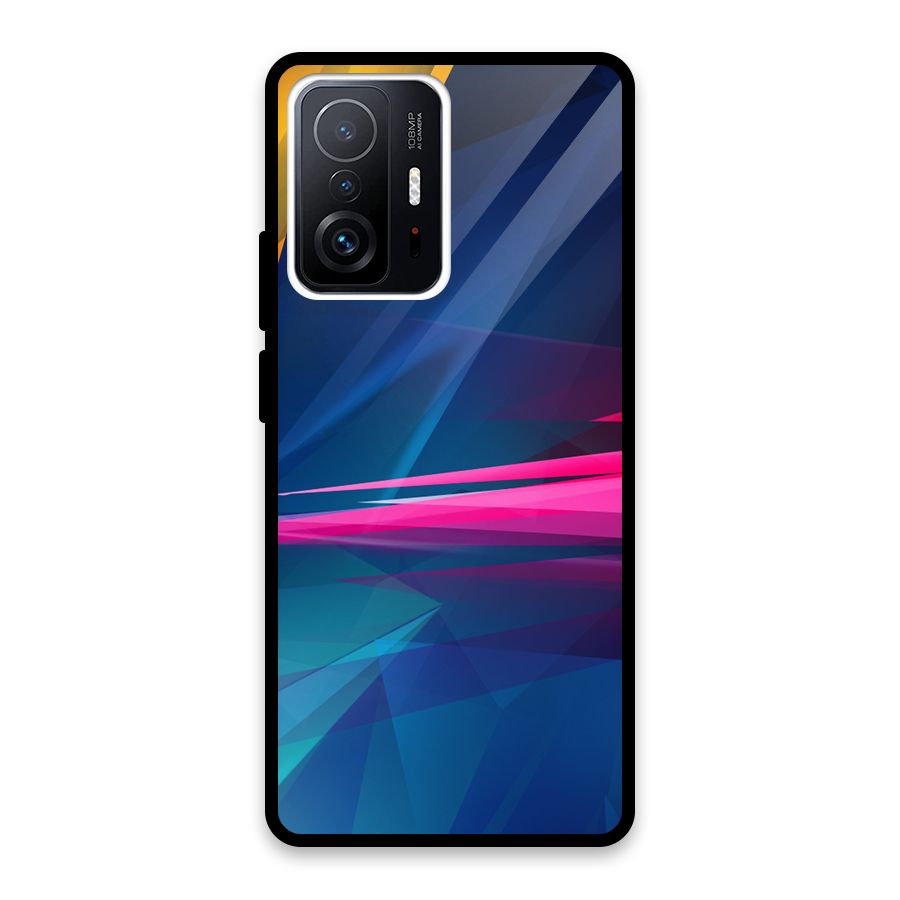 Blue Red Abstract Glass Back Case for Xiaomi 11T Pro