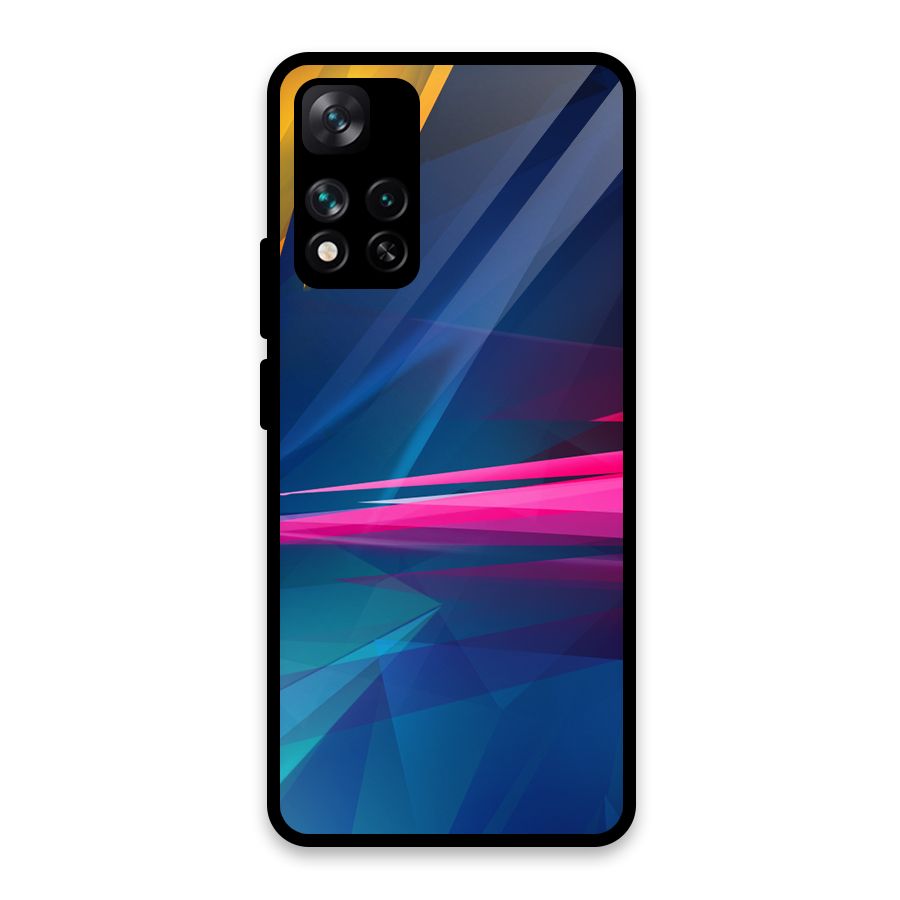 Blue Red Abstract Glass Back Case for Xiaomi 11i HyperCharge 5G