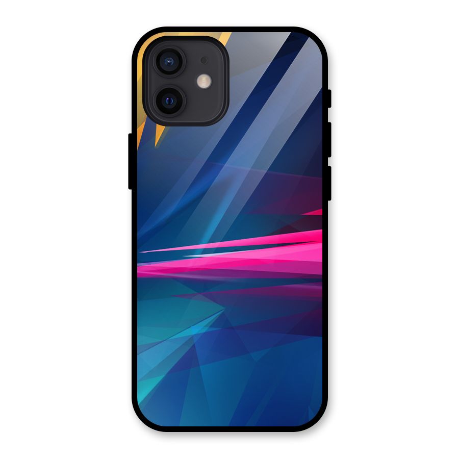 Blue Red Abstract Glass Back Case for iPhone 12