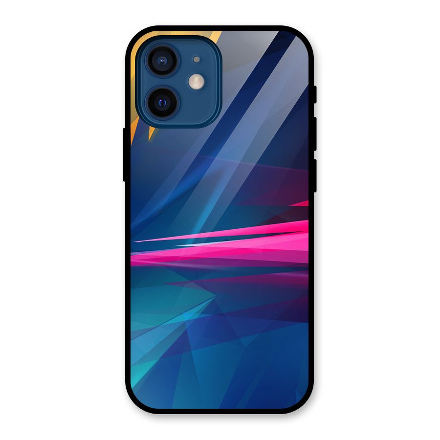 Blue Red Abstract Glass Back Case for iPhone 12 Mini