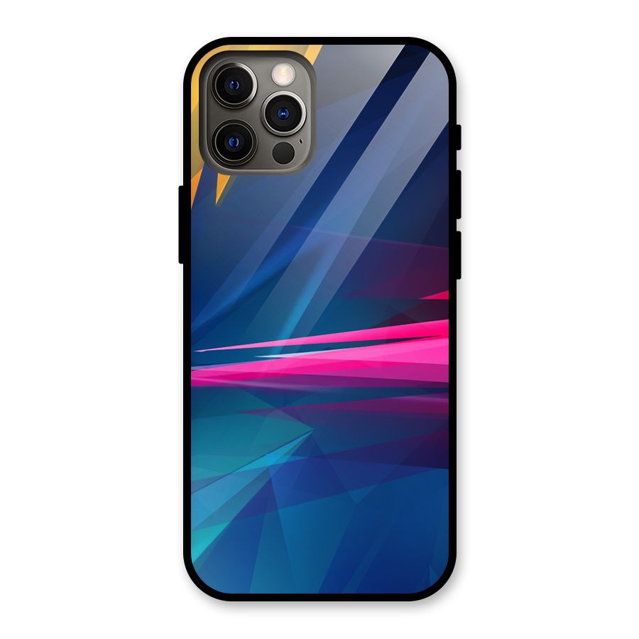 Blue Red Abstract Glass Back Case for iPhone 12 Pro