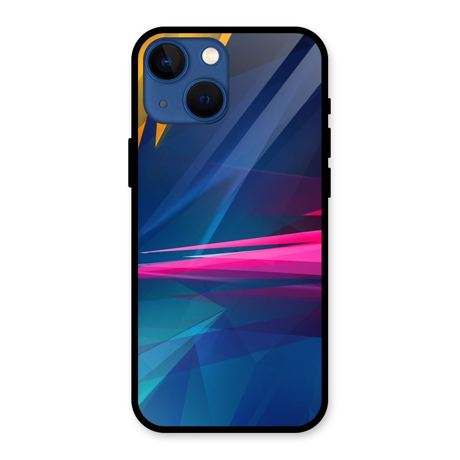Blue Red Abstract Glass Back Case for iPhone 13 Mini