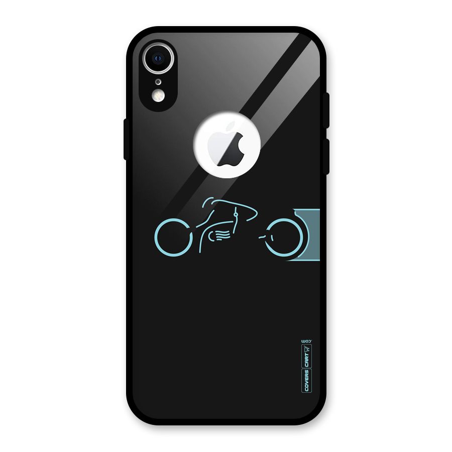 Blue Ride Glass Back Case for iPhone XR Logo Cut