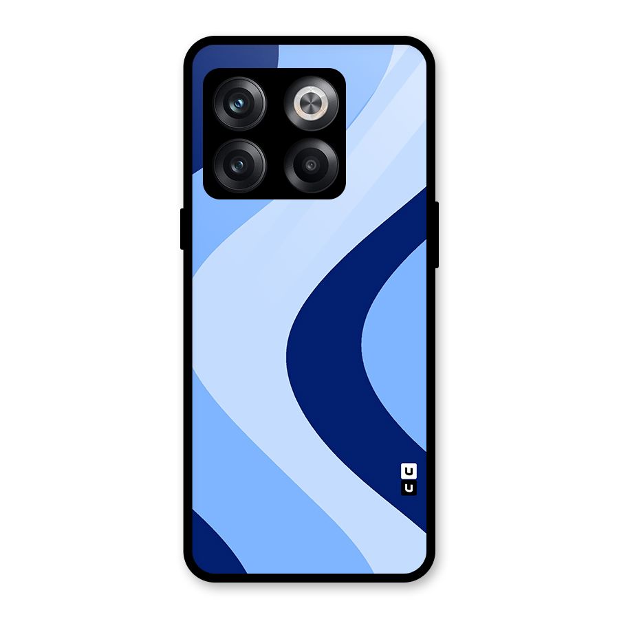 Blue Shade Curves Glass Back Case for OnePlus 10T