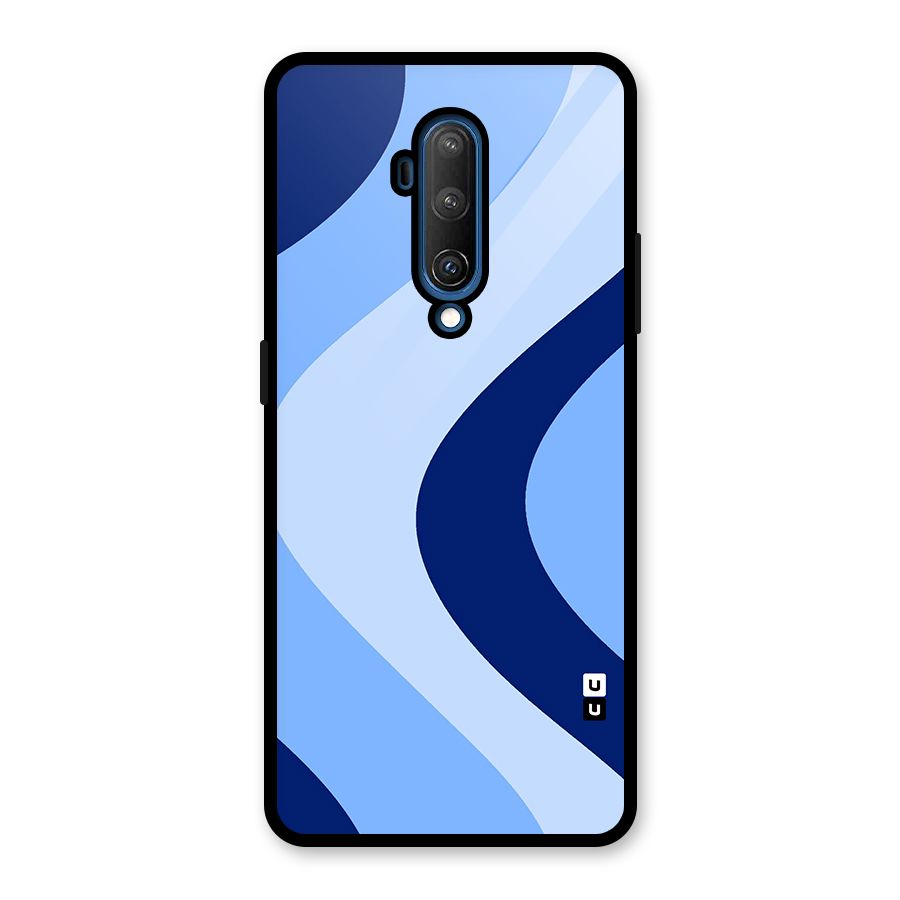 Blue Shade Curves Glass Back Case for OnePlus 7T Pro