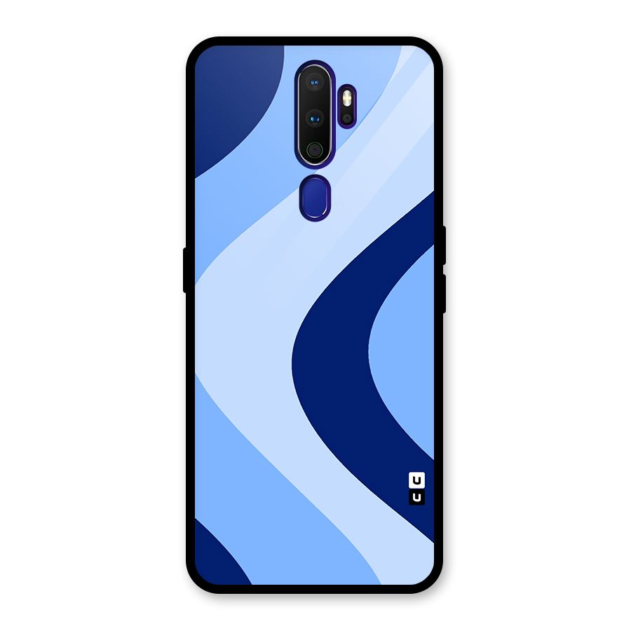 Blue Shade Curves Glass Back Case for Oppo A9 (2020)