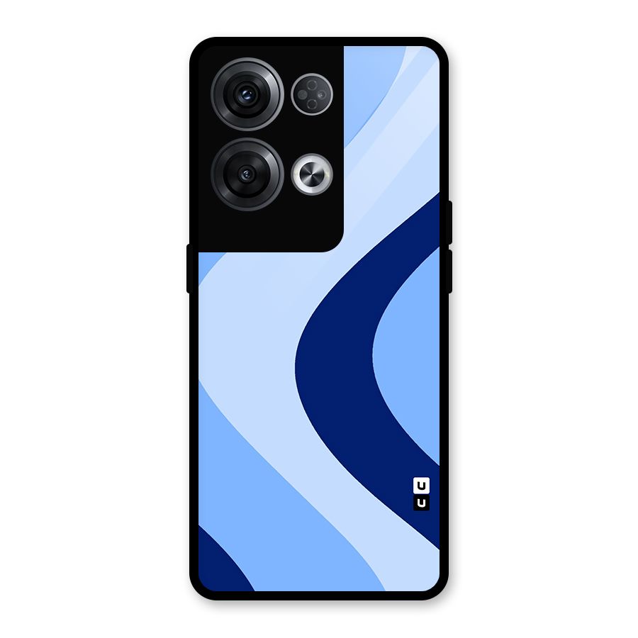 Blue Shade Curves Glass Back Case for Oppo Reno8 Pro 5G