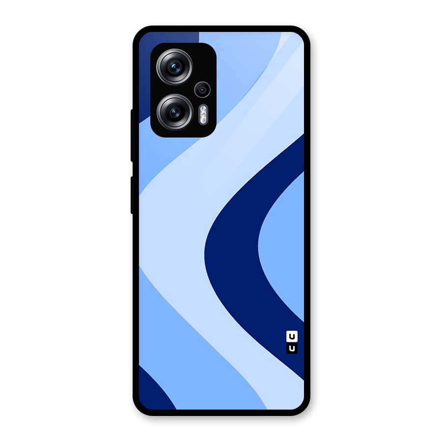Blue Shade Curves Glass Back Case for Redmi K50i