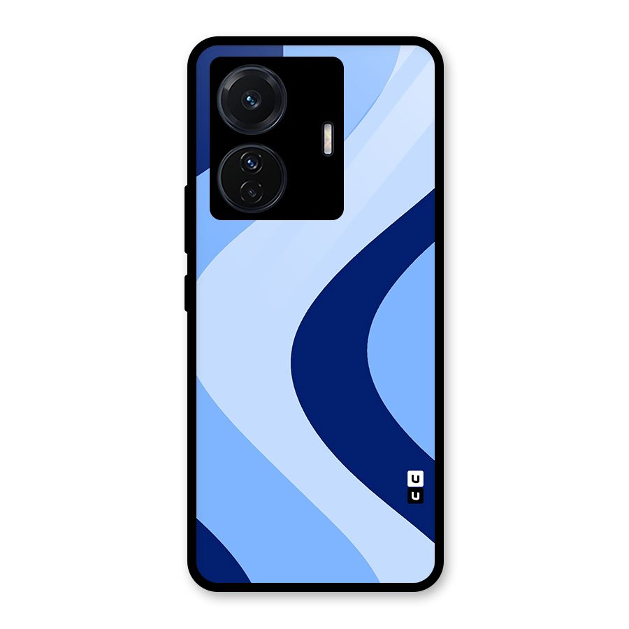 Blue Shade Curves Glass Back Case for Vivo T1 Pro