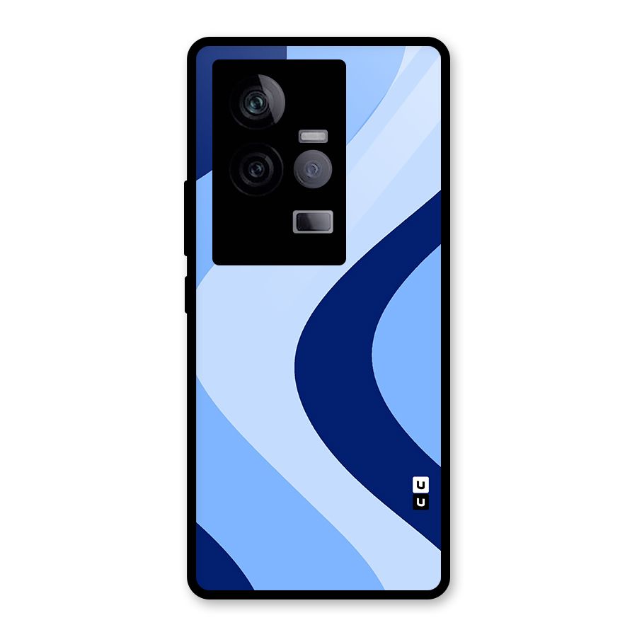 Blue Shade Curves Glass Back Case for Vivo iQOO 11 5G