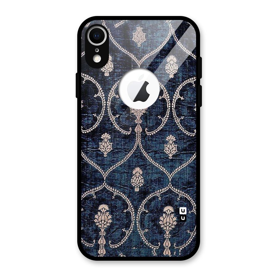 Blue Shade Rug Glass Back Case for iPhone XR Logo Cut