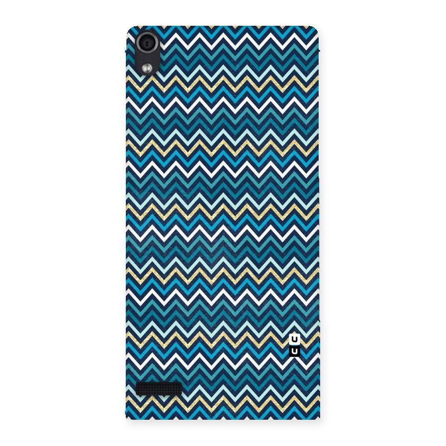 Blue Shades Chevron Pattern Back Case for Ascend P6