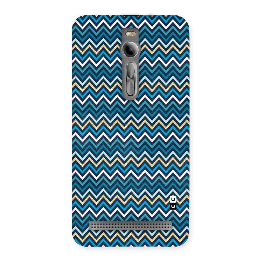 Blue Shades Chevron Pattern Back Case for Asus Zenfone 2
