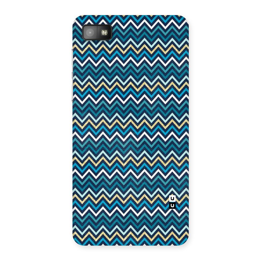 Blue Shades Chevron Pattern Back Case for Blackberry Z10