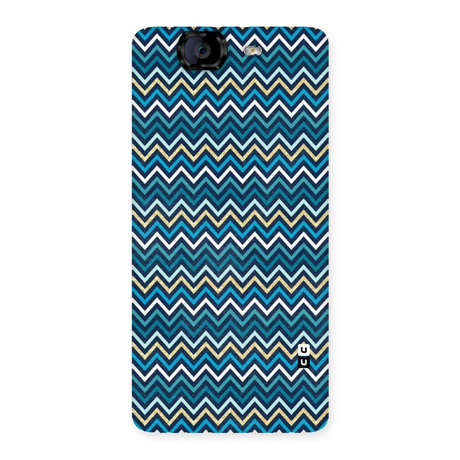 Blue Shades Chevron Pattern Back Case for Canvas Knight A350