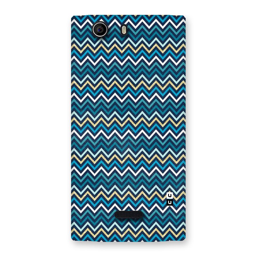 Blue Shades Chevron Pattern Back Case for Canvas Nitro 2 E311
