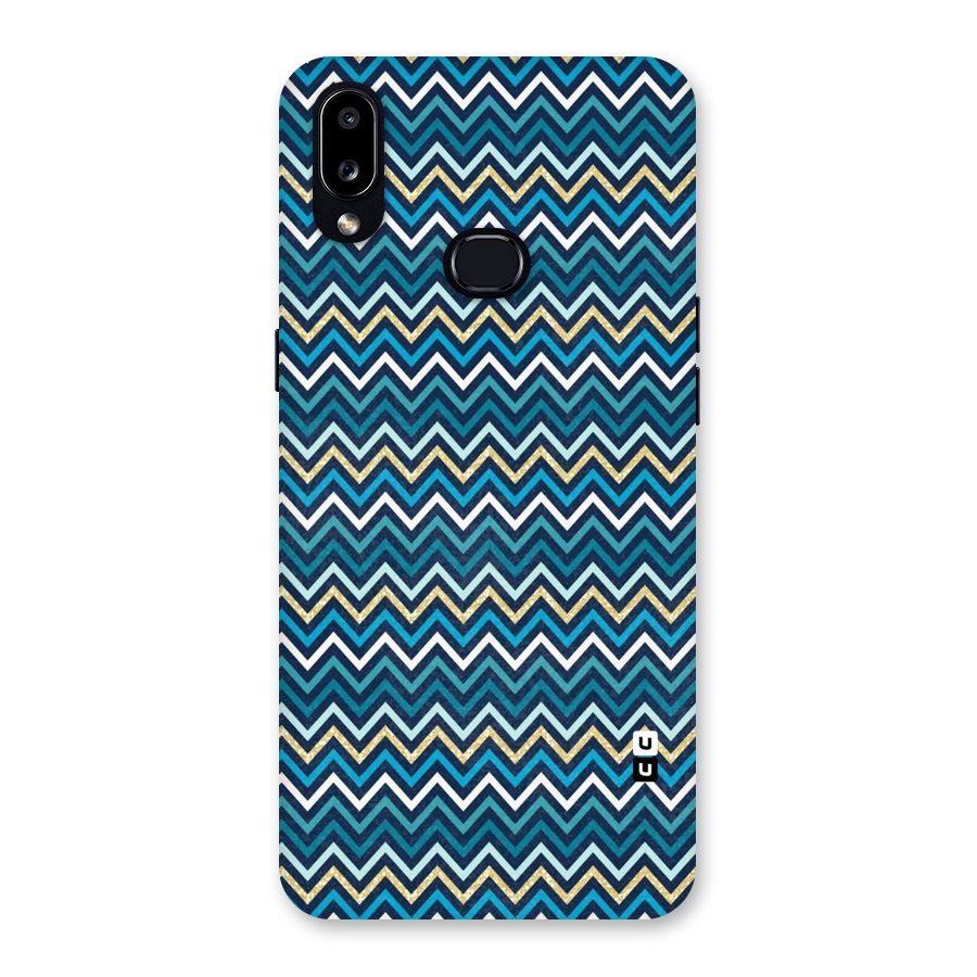 Blue Shades Chevron Pattern Back Case for Galaxy A10s