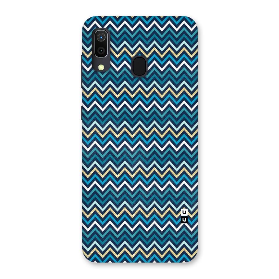Blue Shades Chevron Pattern Back Case for Galaxy A20