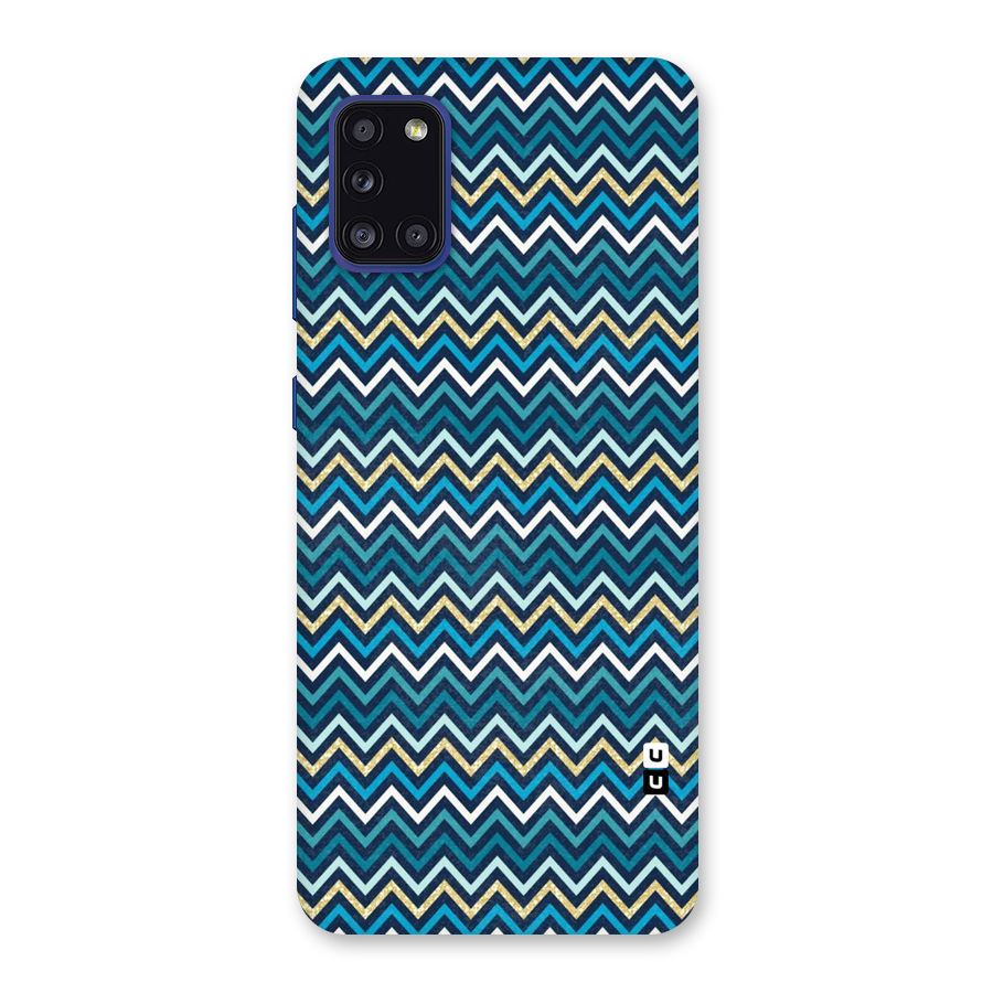 Blue Shades Chevron Pattern Back Case for Galaxy A31