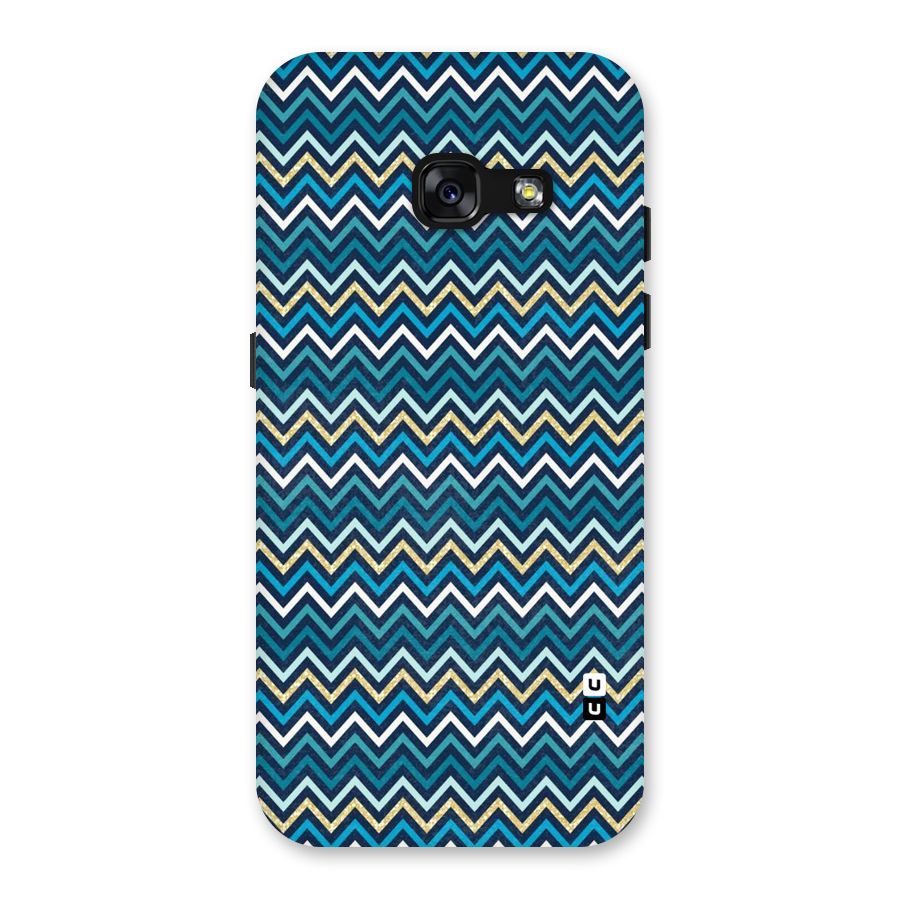 Blue Shades Chevron Pattern Back Case for Galaxy A3 (2017)