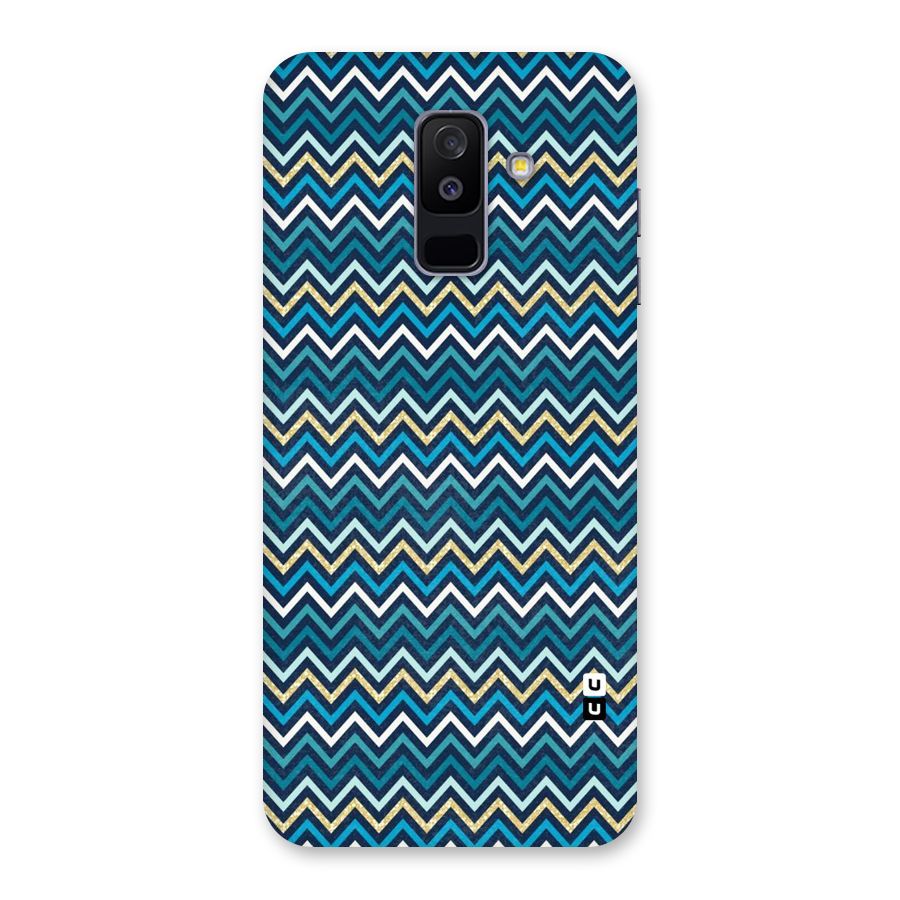 Blue Shades Chevron Pattern Back Case for %Galaxy A6 Plus