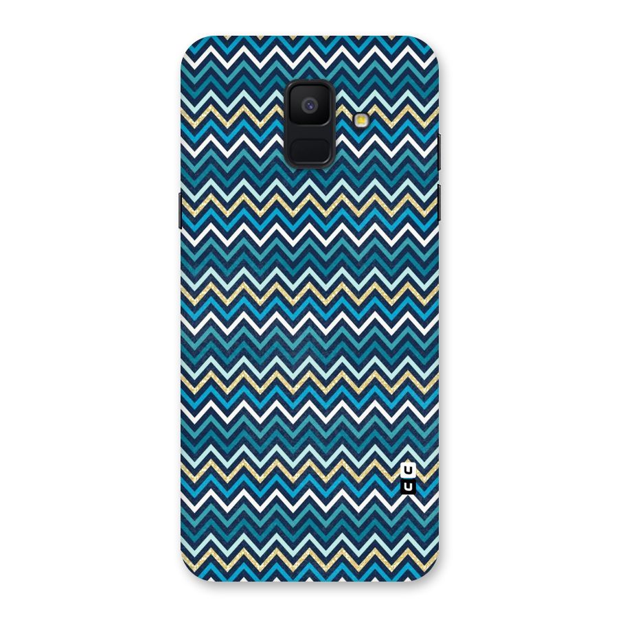 Blue Shades Chevron Pattern Back Case for Galaxy A6 (2018)