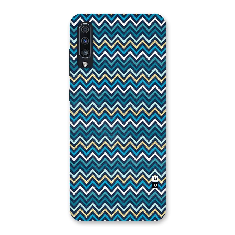 Blue Shades Chevron Pattern Back Case for Galaxy A70