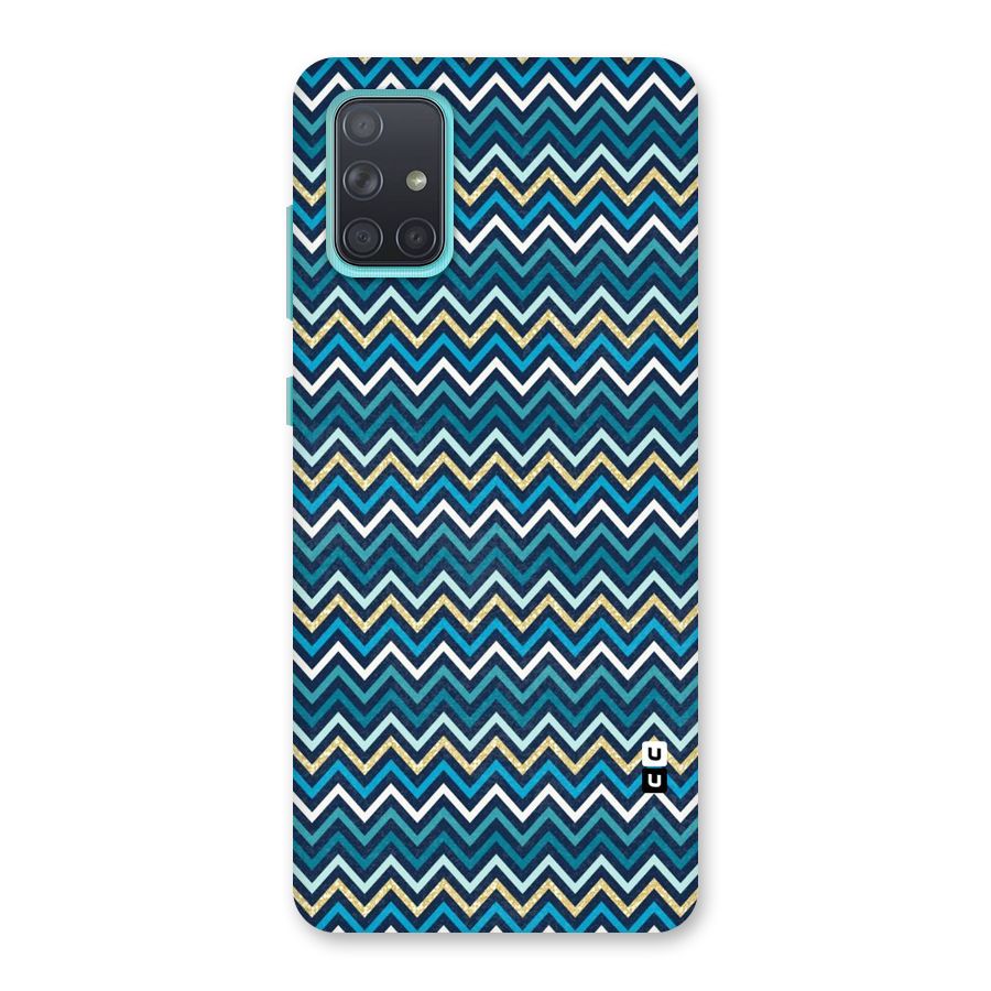 Blue Shades Chevron Pattern Back Case for Galaxy A71