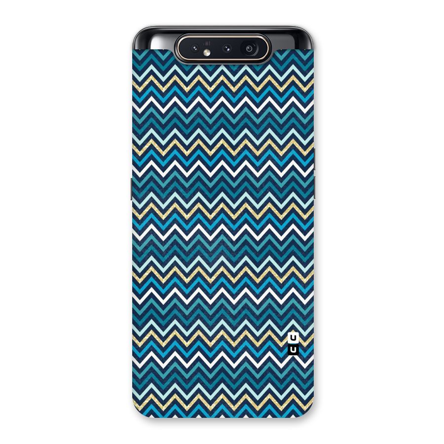 Blue Shades Chevron Pattern Back Case for Galaxy A80