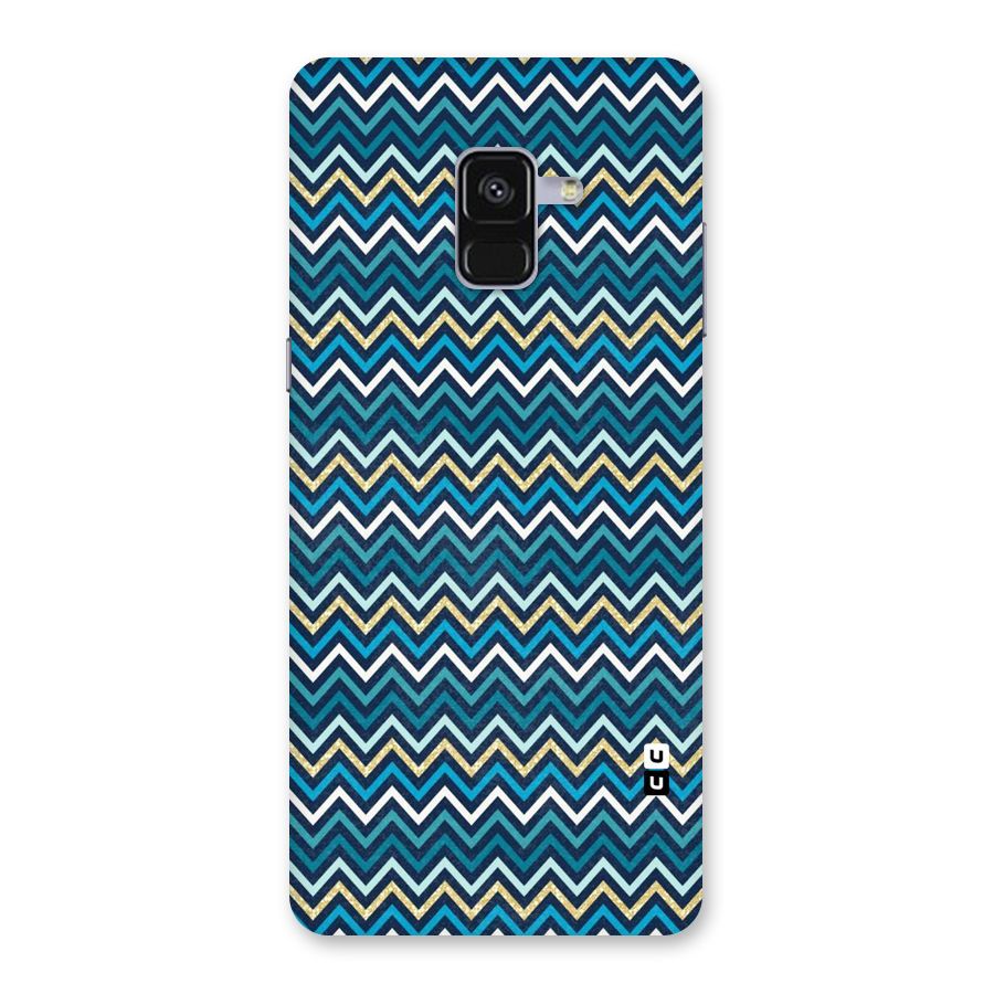 Blue Shades Chevron Pattern Back Case for Galaxy A8 Plus