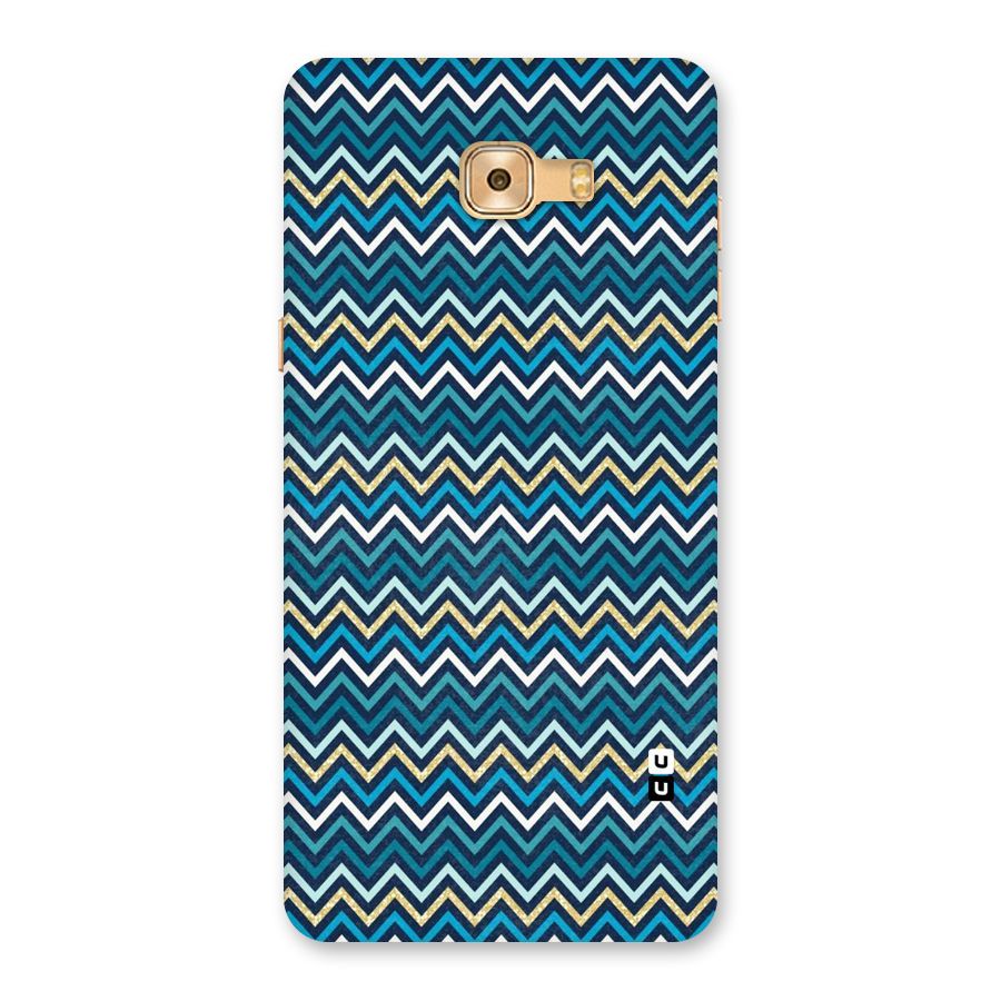 Blue Shades Chevron Pattern Back Case for Galaxy C9 Pro