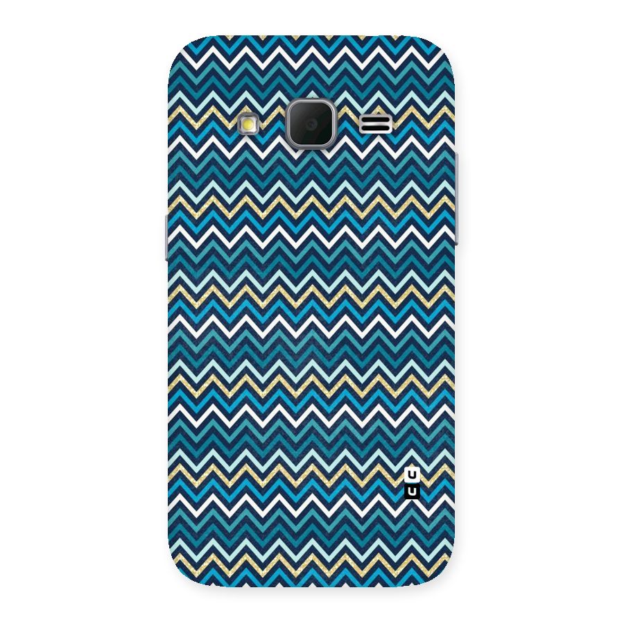 Blue Shades Chevron Pattern Back Case for Galaxy Core Prime
