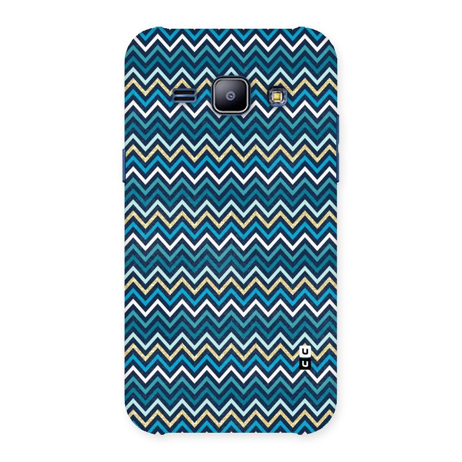 Blue Shades Chevron Pattern Back Case for Galaxy J1