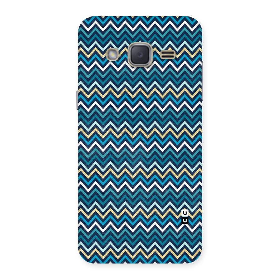Blue Shades Chevron Pattern Back Case for Galaxy J2