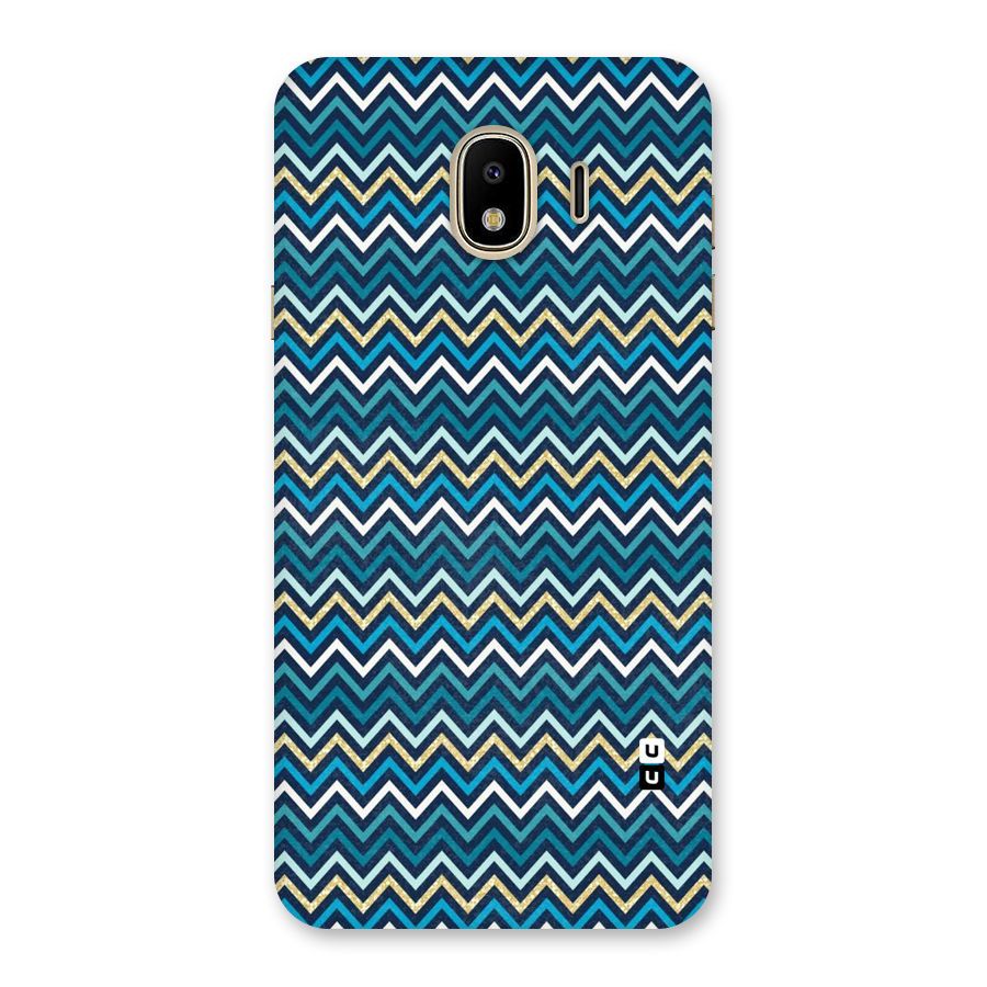 Blue Shades Chevron Pattern Back Case for Galaxy J4
