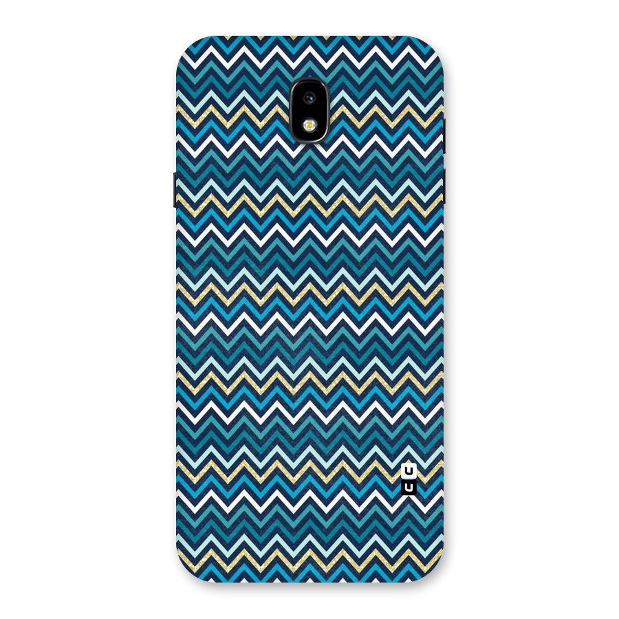 Blue Shades Chevron Pattern Back Case for Galaxy J7 Pro