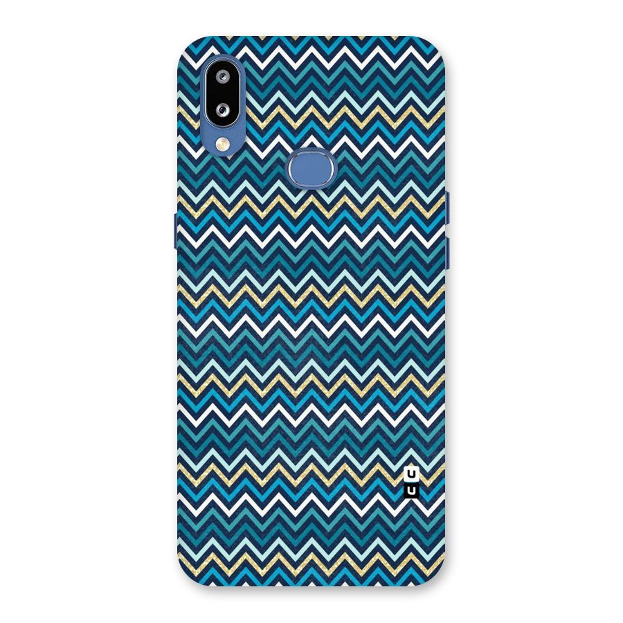Blue Shades Chevron Pattern Back Case for Galaxy M01s