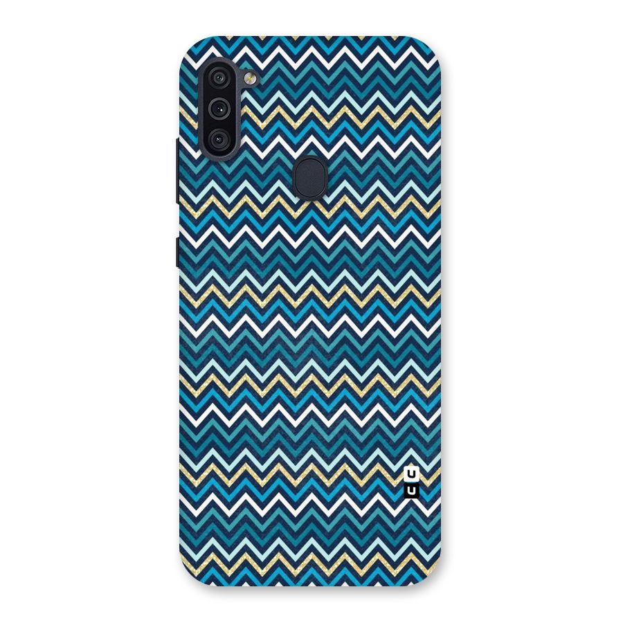 Blue Shades Chevron Pattern Back Case for Galaxy M11