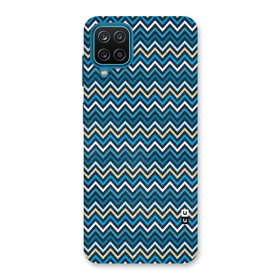 Blue Shades Chevron Pattern Back Case for Galaxy M12
