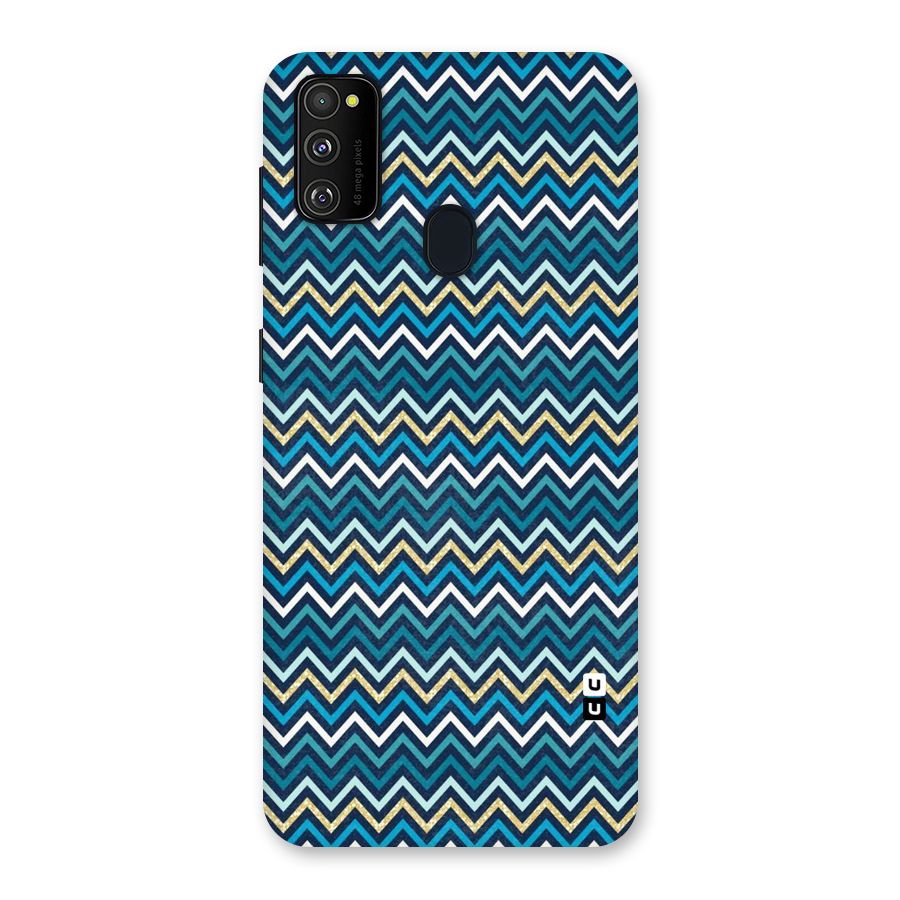 Blue Shades Chevron Pattern Back Case for Galaxy M30s