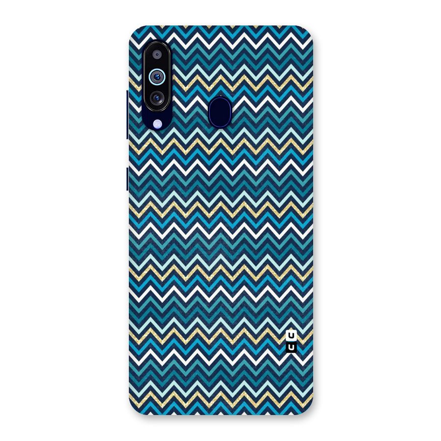 Blue Shades Chevron Pattern Back Case for Galaxy M40