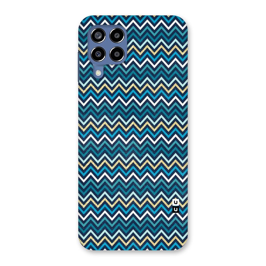 Blue Shades Chevron Pattern Back Case for Galaxy M53 5G